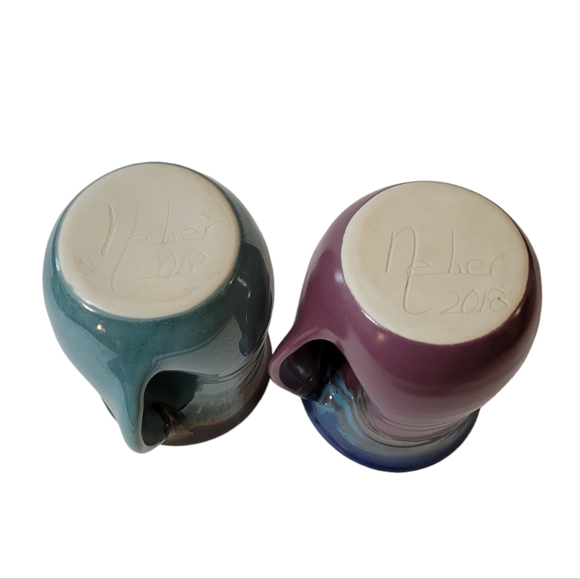 Neher Pottery Hand Warmer Left Handed Mug Set Of 2 - Picture 11 of 16